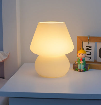LED Skrivbordslampa i Svamppform gjord av Glas | Veska Matt vit