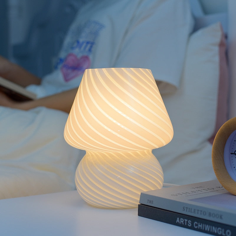 LED Skrivbordslampa i Svamppform gjord av Glas | Veska