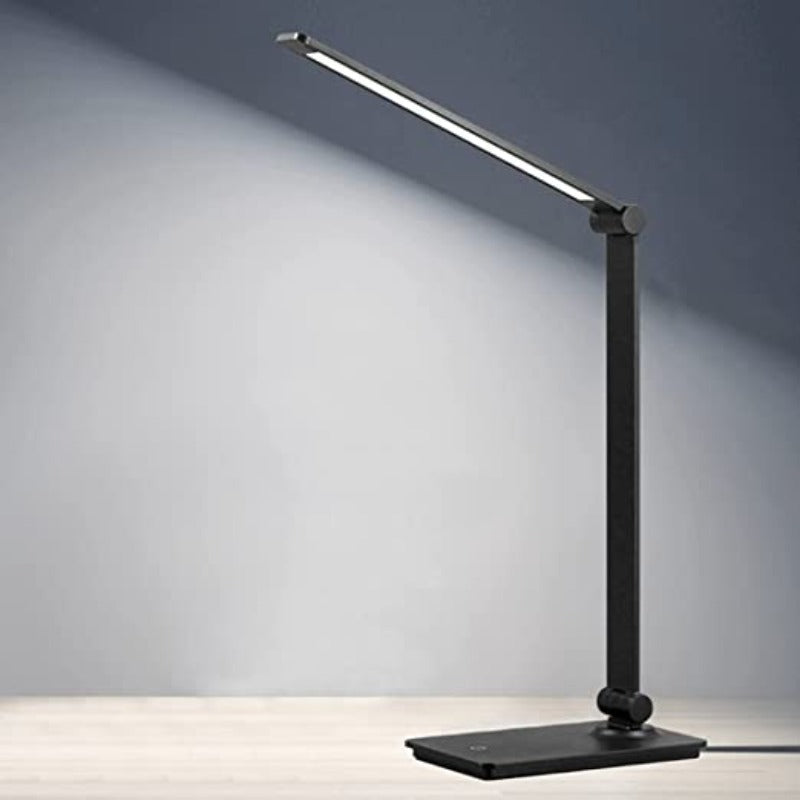 LED skrivbordslampa, touchkontroll skrivbordslampa med 3 ljusstyrkenivåer, dimbar kontorslampa med justerbart arm, hopfällbar bordslampa för skrivbord, sovrum, nattduksbord, kontor | Veska