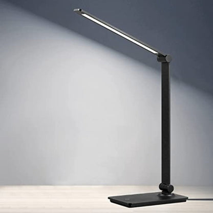 LED skrivbordslampa, touchkontroll skrivbordslampa med 3 ljusstyrkenivåer, dimbar kontorslampa med justerbart arm, hopfällbar bordslampa för skrivbord, sovrum, nattduksbord, kontor | Veska