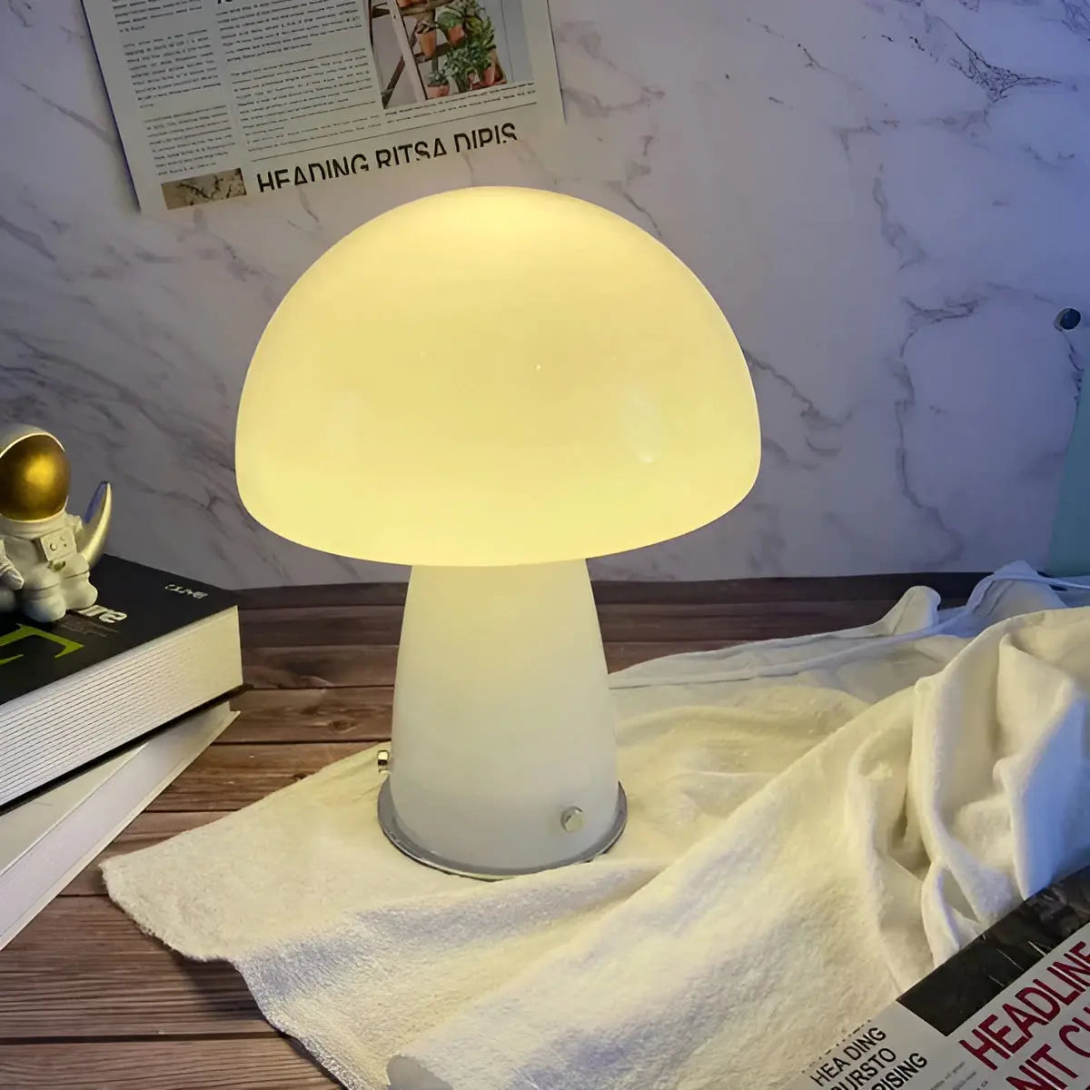 LED Svamp Lampa - Elegans och Värme för Ditt Hem | Veska Vit
