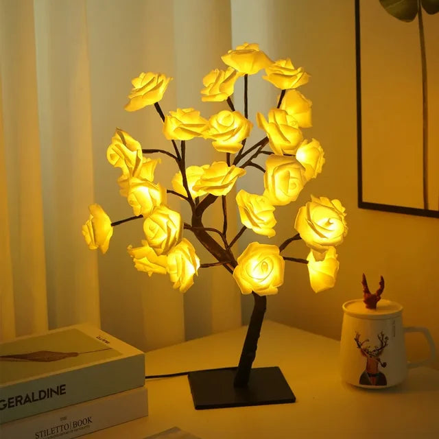 LED Träd Bordslampa – Romantisk Dekorativ Ljus, Varm Ljus, Perfekt för Vardagsrum och Sovrum | Veska
