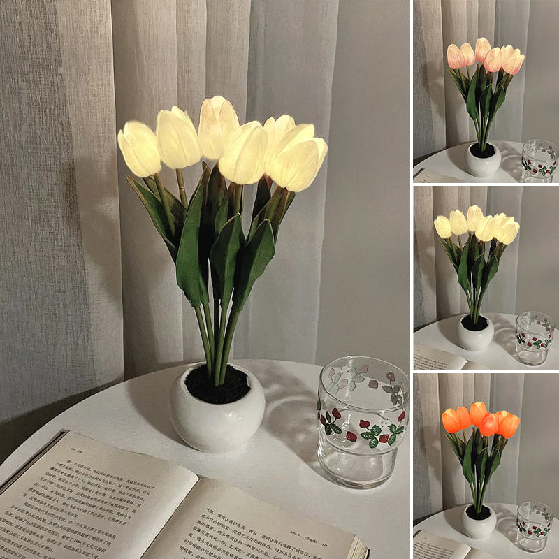 LED Tulpan Nattduksbord Lampa Blomma Bord Lampa | Veska