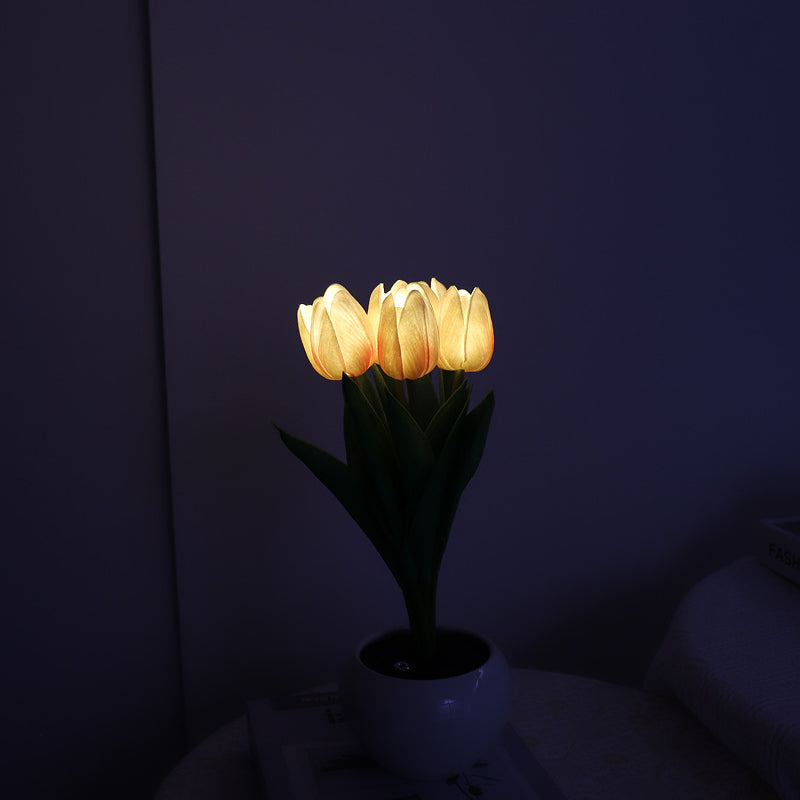LED Tulpan Nattduksbord Lampa Blomma Bord Lampa | Veska