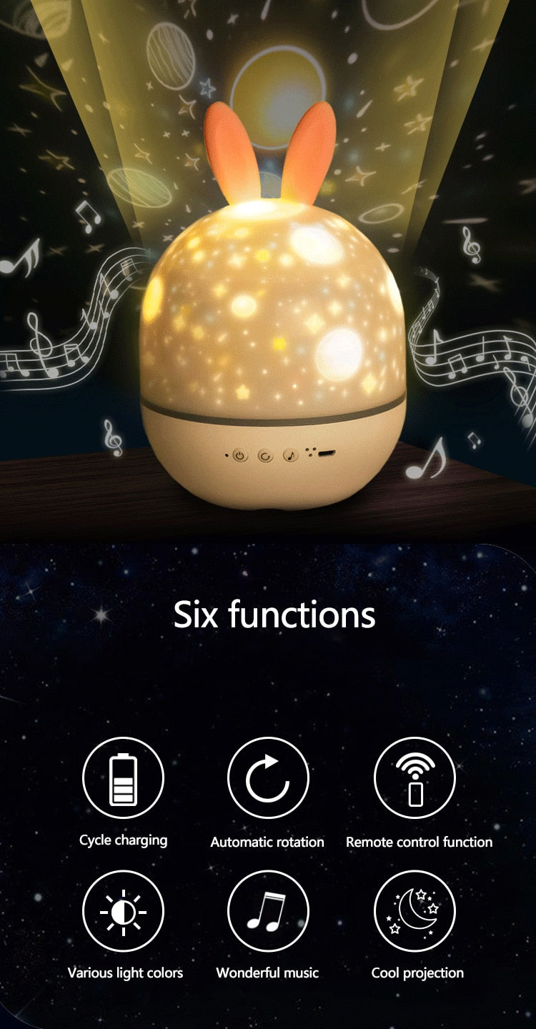 LED Universe Stars Bunny Projektor Nattljus | Veska