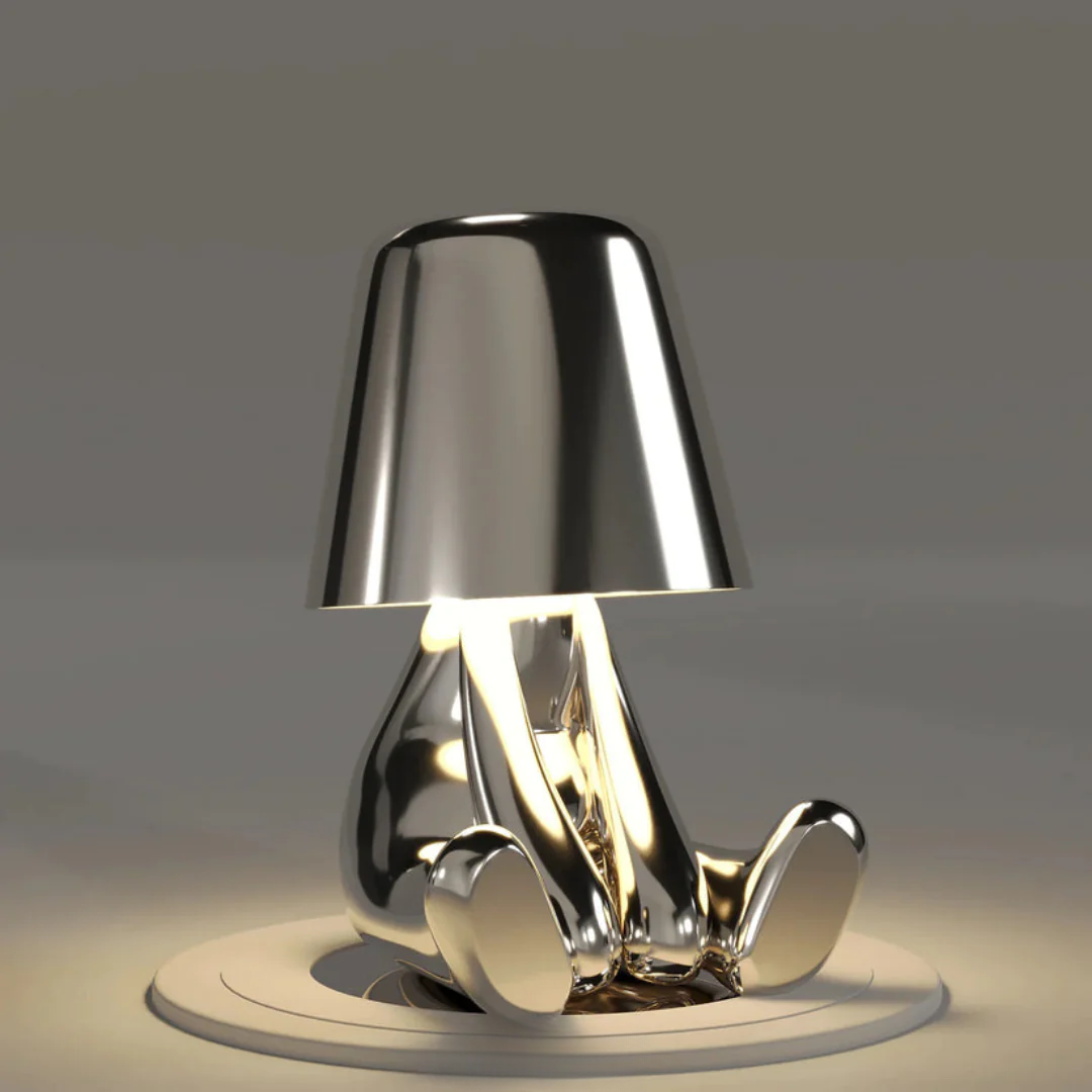 Lekfull Dimbar Bordslampa - LumoPals | Veska Silver Drömmer
