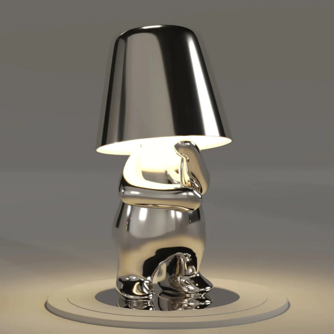Lekfull Dimbar Bordslampa - LumoPals | Veska Silver Tänker