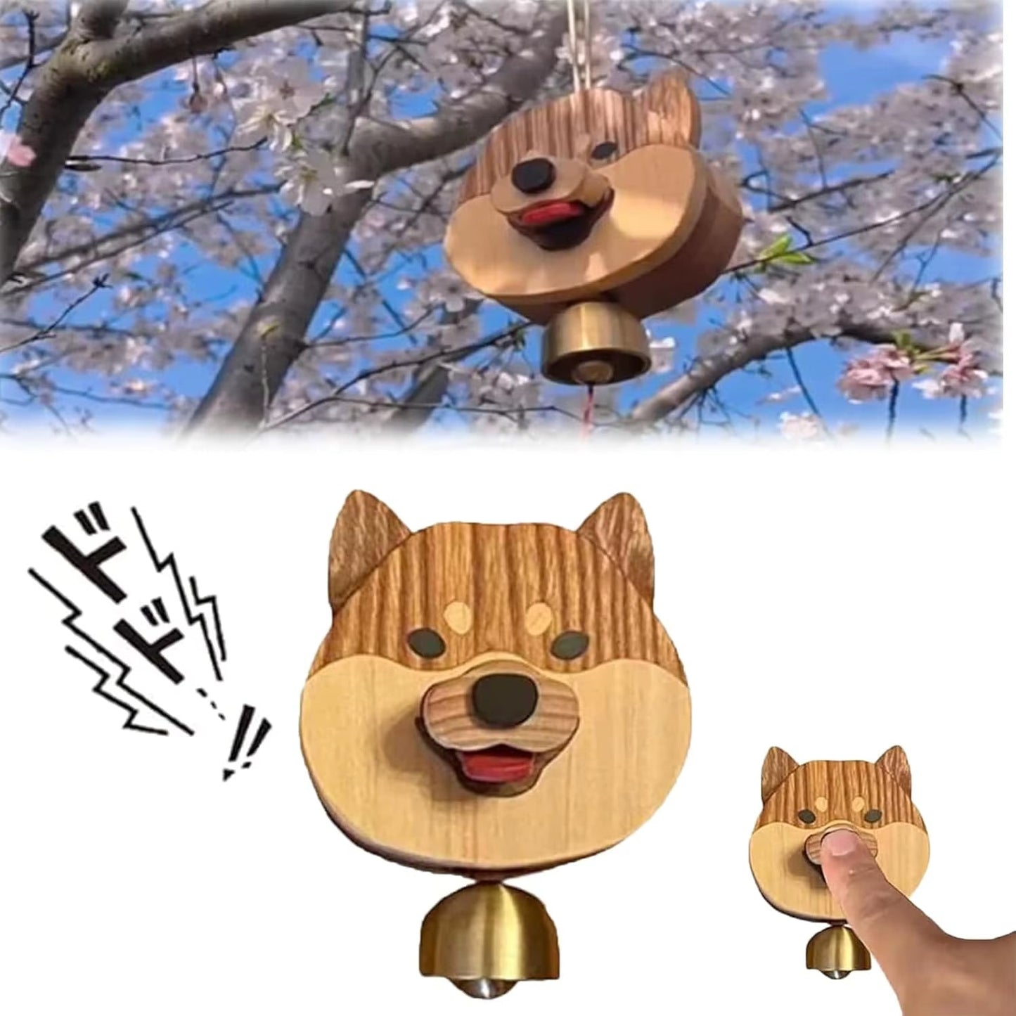 Lekfull Shiba Hund Ansikte Trä Dörrring | Veska