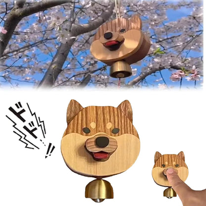 Lekfull Shiba Hund Ansikte Trä Dörrring | Veska