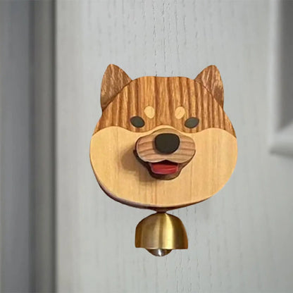 Lekfull Shiba Hund Ansikte Trä Dörrring | Veska