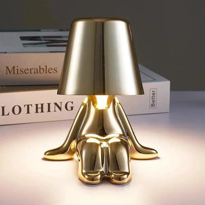 Liten Gyllene Man Bordslampa | Veska