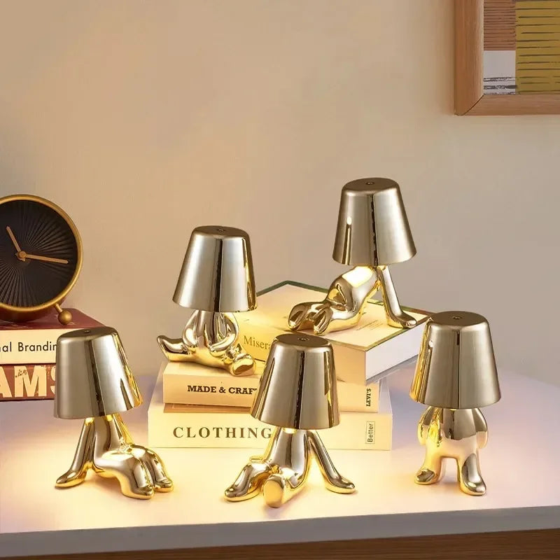 Liten Gyllene Man Bordslampa | Veska
