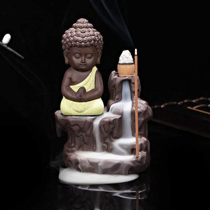 Little Monk Rök Backflow Rökelsebrännare | Veska Gul