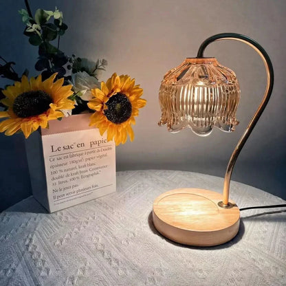 LIVORA – Stilig bordslampa | Veska Valnötsbas