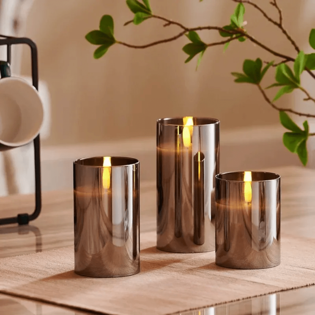 Ljuslykta Glas Bordslamp Set | Veska