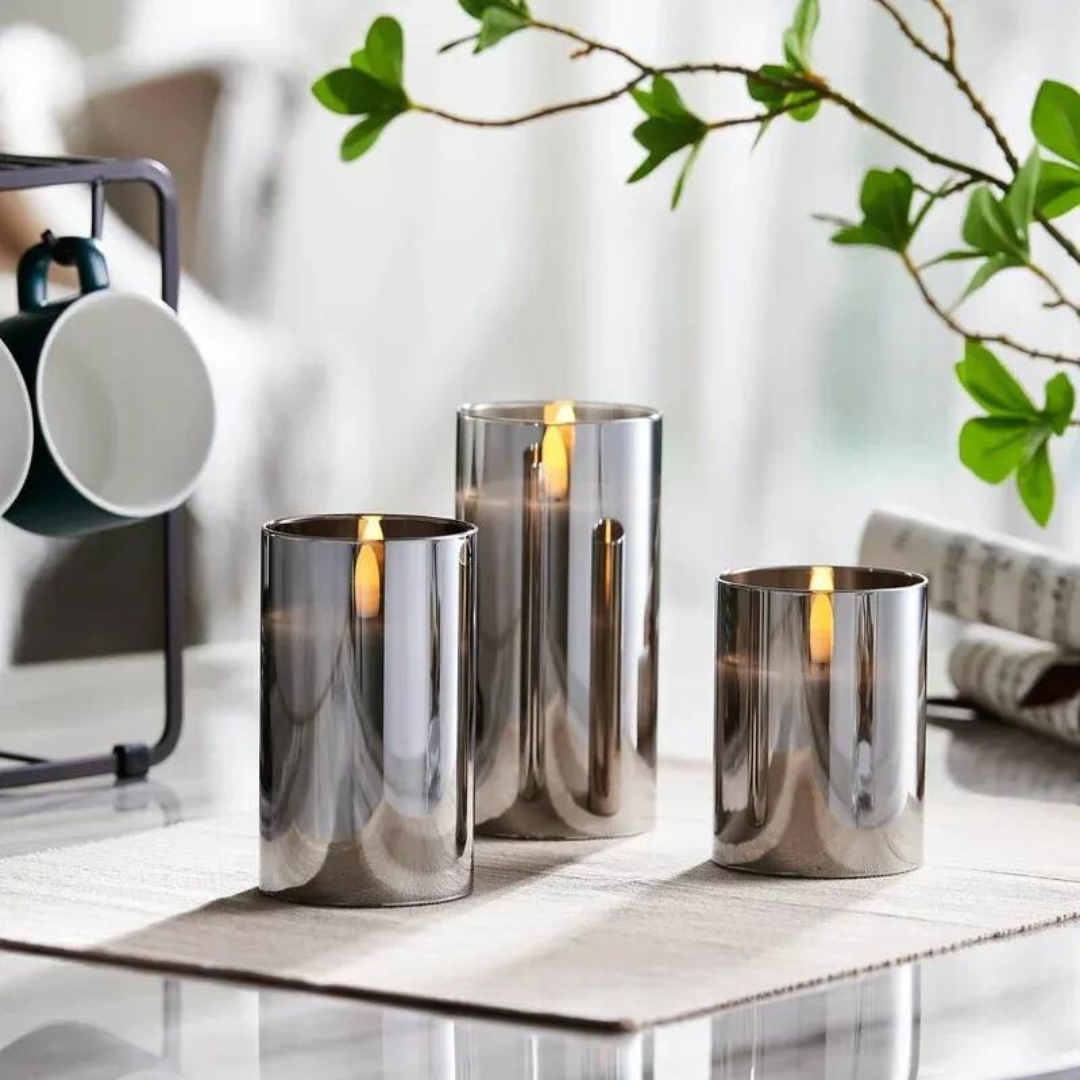 Ljuslykta Glas Bordslamp Set | Veska