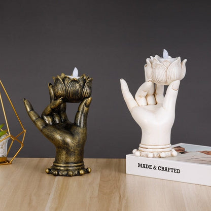 Lotus Buddha Hand Ljusstake | Veska