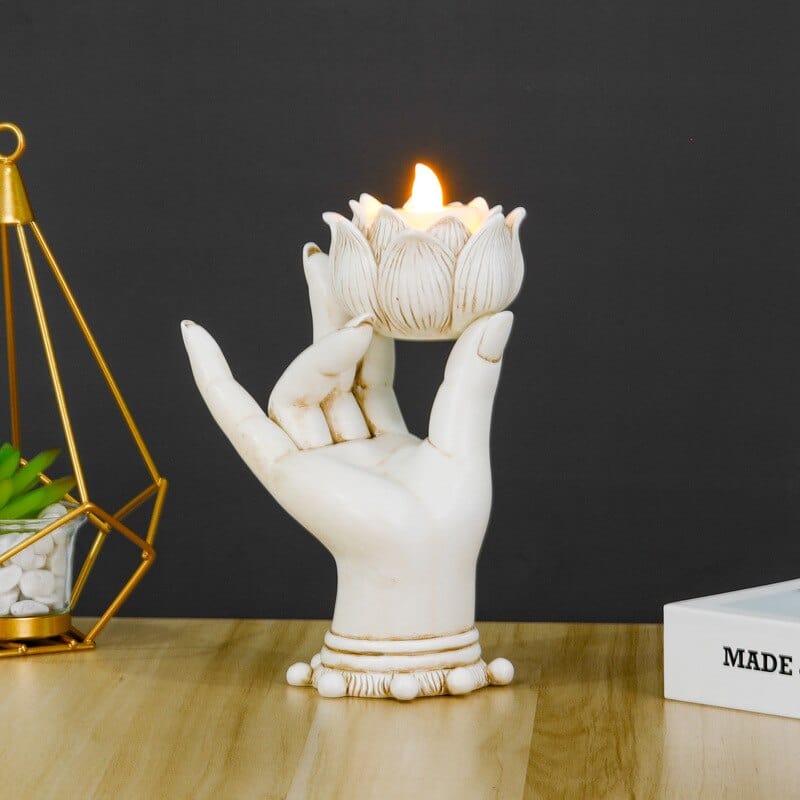 Lotus Buddha Hand Ljusstake | Veska