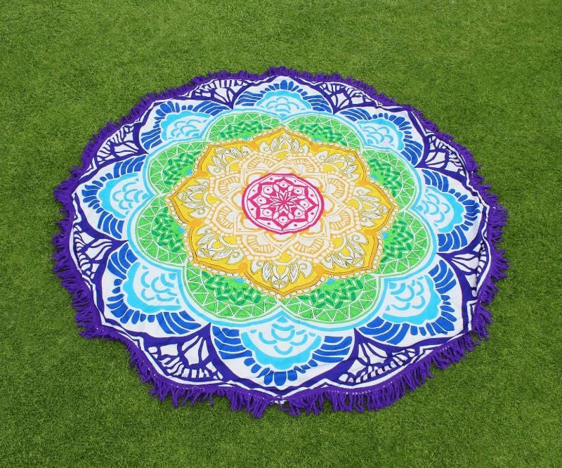 Lotus Mandala Rund Mat | Veska