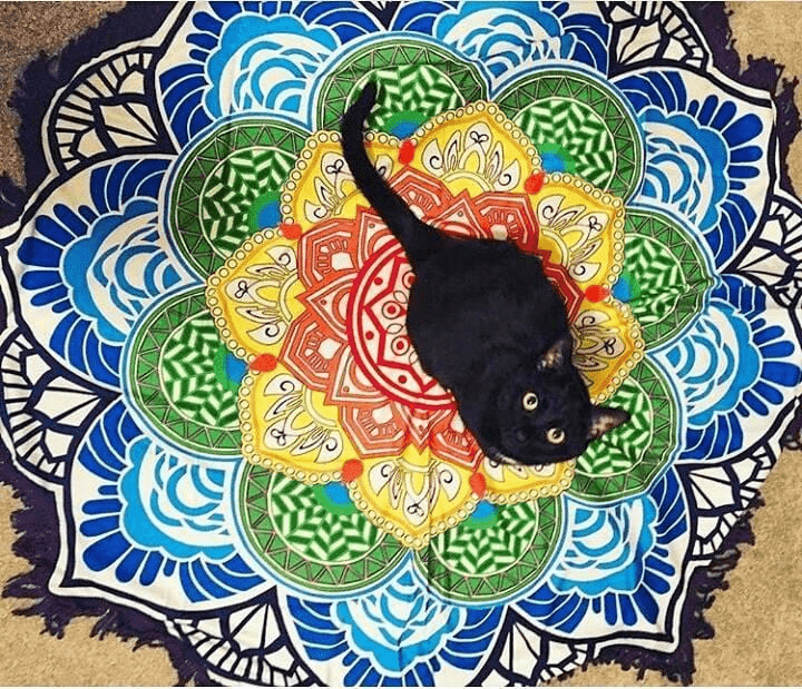 Lotus Mandala Rund Mat | Veska