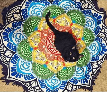 Lotus Mandala Rund Mat | Veska
