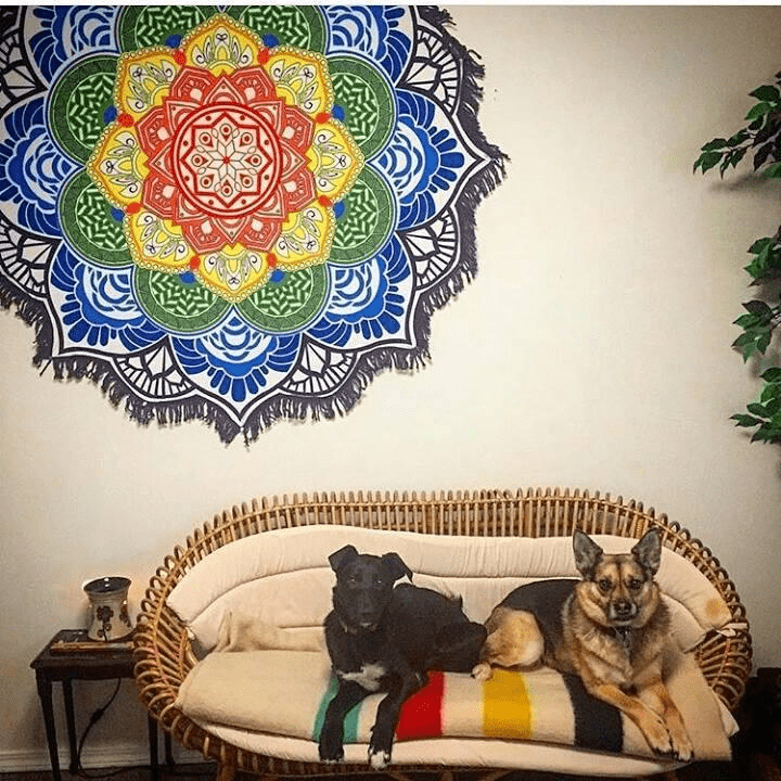 Lotus Mandala Rund Mat | Veska
