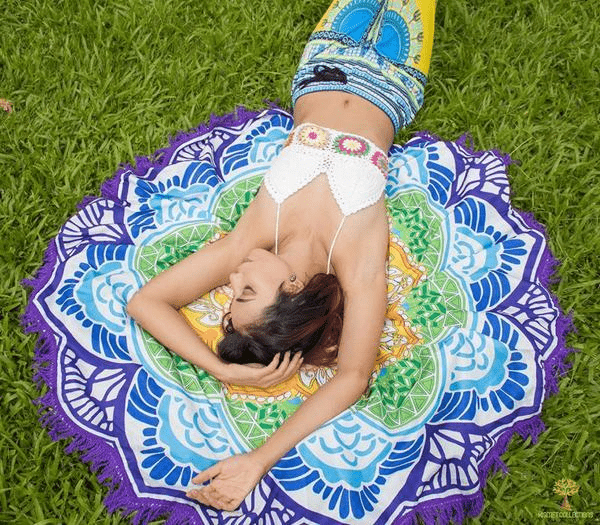 Lotus Mandala Rund Mat | Veska