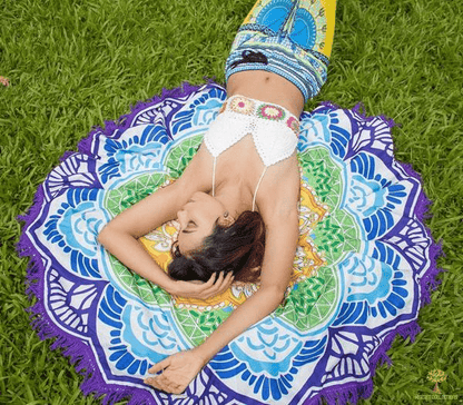 Lotus Mandala Rund Mat | Veska