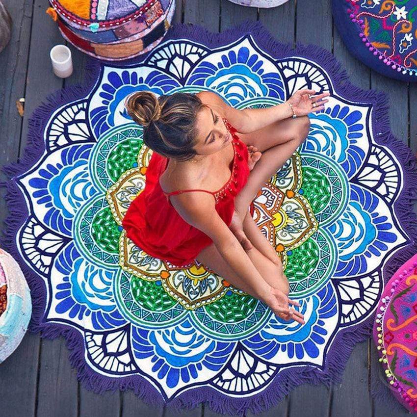 Lotus Mandala Rund Mat | Veska
