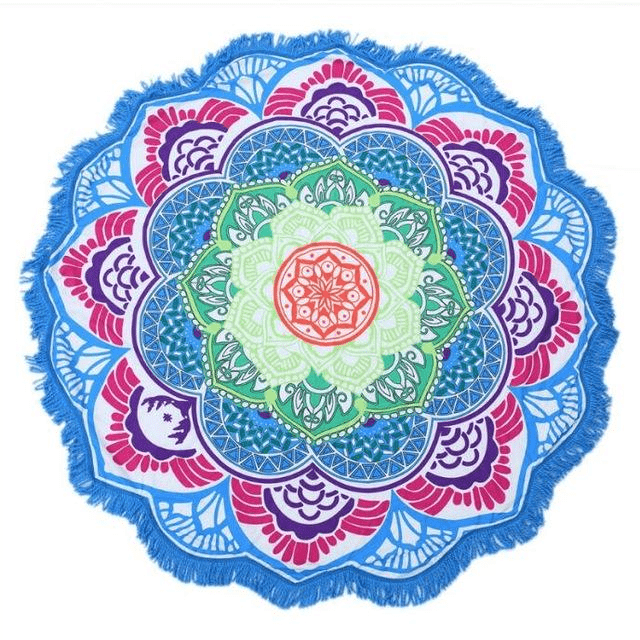 Lotus Mandala Tackel Rund Mat | Veska Blå Rosa