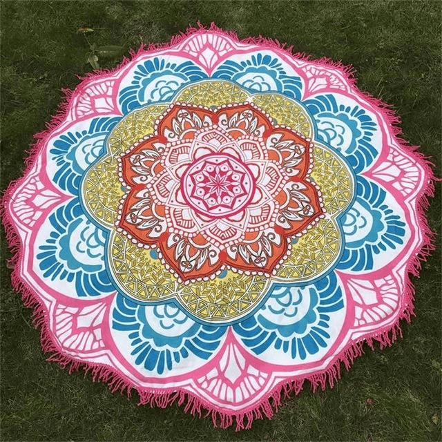 Lotus Mandala Tackel Rund Mat | Veska Rosa