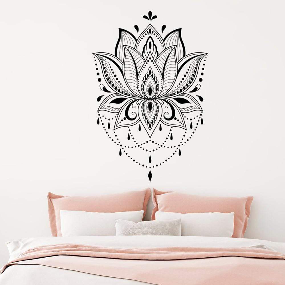 Lotus Mandala Väggdekal | Veska Svart