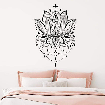 Lotus Mandala Väggdekal | Veska Svart