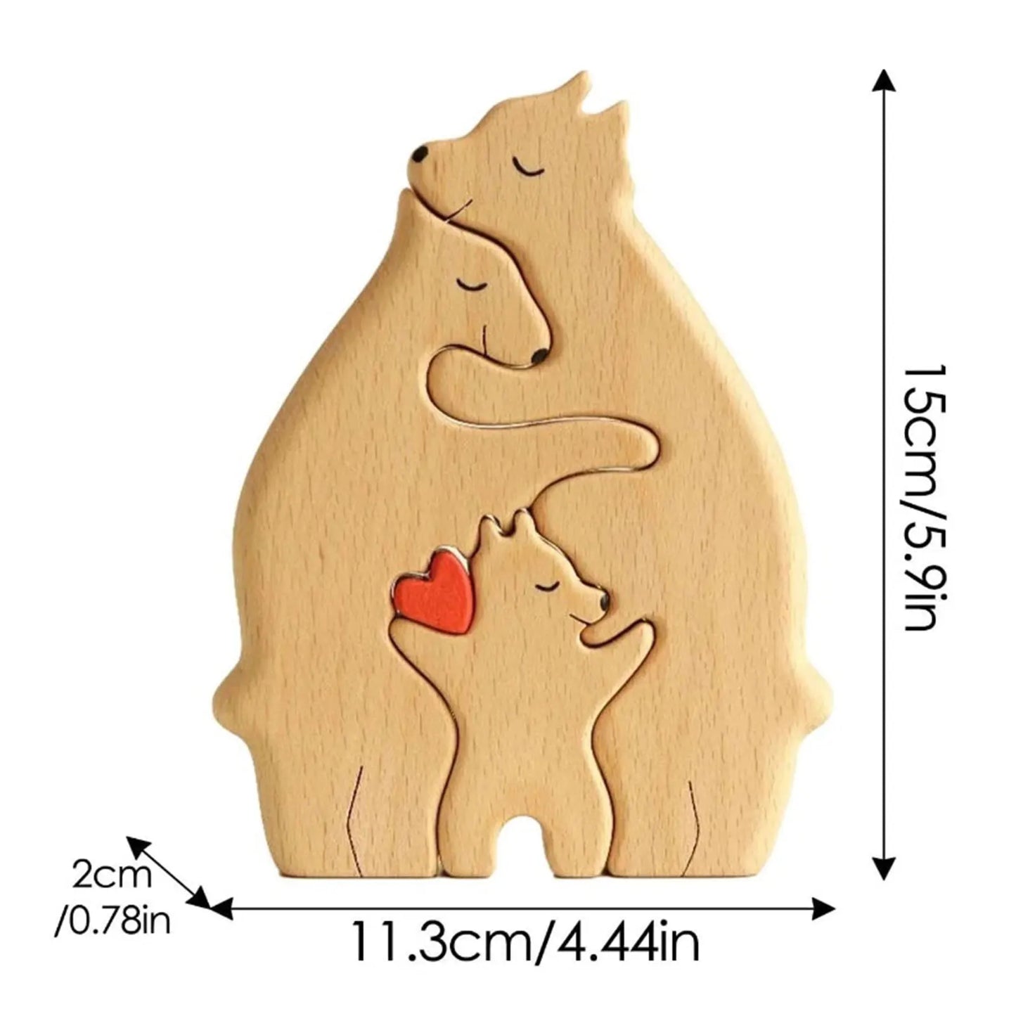 Loving Bears Sammanlänkade Pusseldekor | Veska 3 björnar