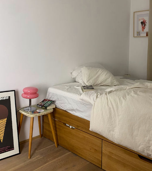 LueurRose – Retro Bordslampa med Dimbar LED och USB | Veska