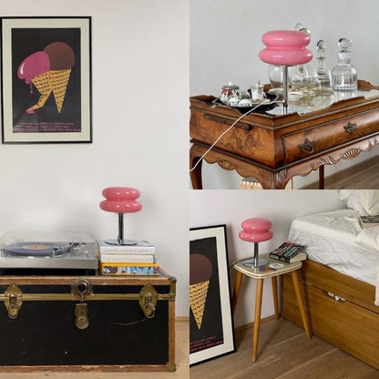 LueurRose – Retro Bordslampa med Dimbar LED och USB | Veska