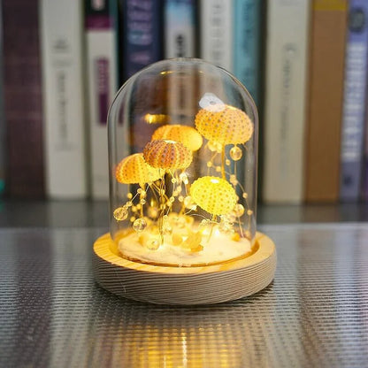 LumiCraft – Unik DIY bordslampa med naturlig snäcka för en mysig dekoration | Veska Glas Sjöborre