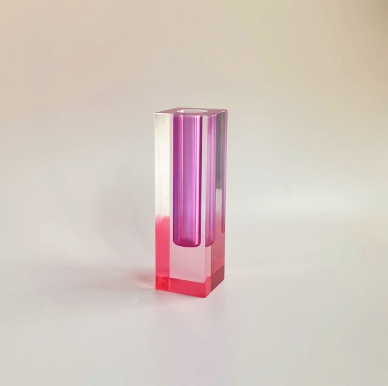 LumiForm Prisma Akryl Vaso & Organizer med Modern Design | Veska Fuchsia Rosa Kort