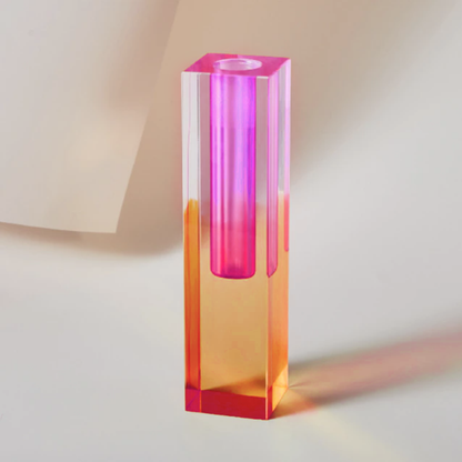 LumiForm Prisma Akryl Vaso & Organizer med Modern Design | Veska Rosa Orange Lång
