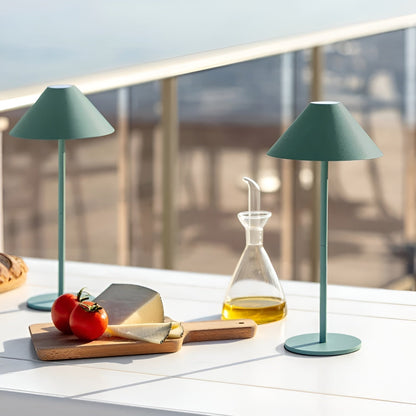 LumiLuxe - Dimbar Nordisk Kon LED Bordslampa med Touchkontroll | Veska Ljusblå