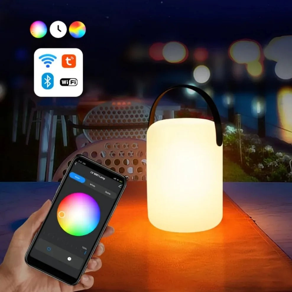 LuminaFusion Lampa – Bärbar Vattentät Sladdlös Bordslampa med Fjärrkontroll | Veska