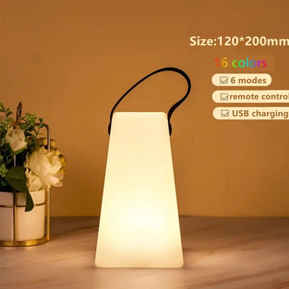 LuminaFusion Lampa – Bärbar Vattentät Sladdlös Bordslampa med Fjärrkontroll | Veska