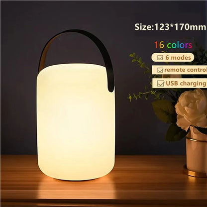LuminaFusion Lampa – Bärbar Vattentät Sladdlös Bordslampa med Fjärrkontroll | Veska D