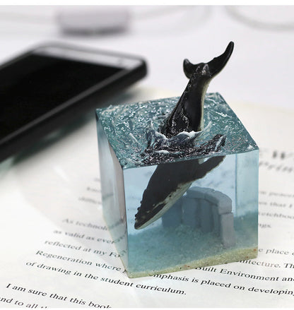 Luminous Ocean Whale Modern Resin Figurine | Veska