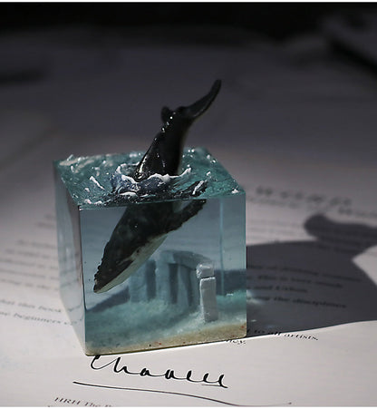 Luminous Ocean Whale Modern Resin Figurine | Veska