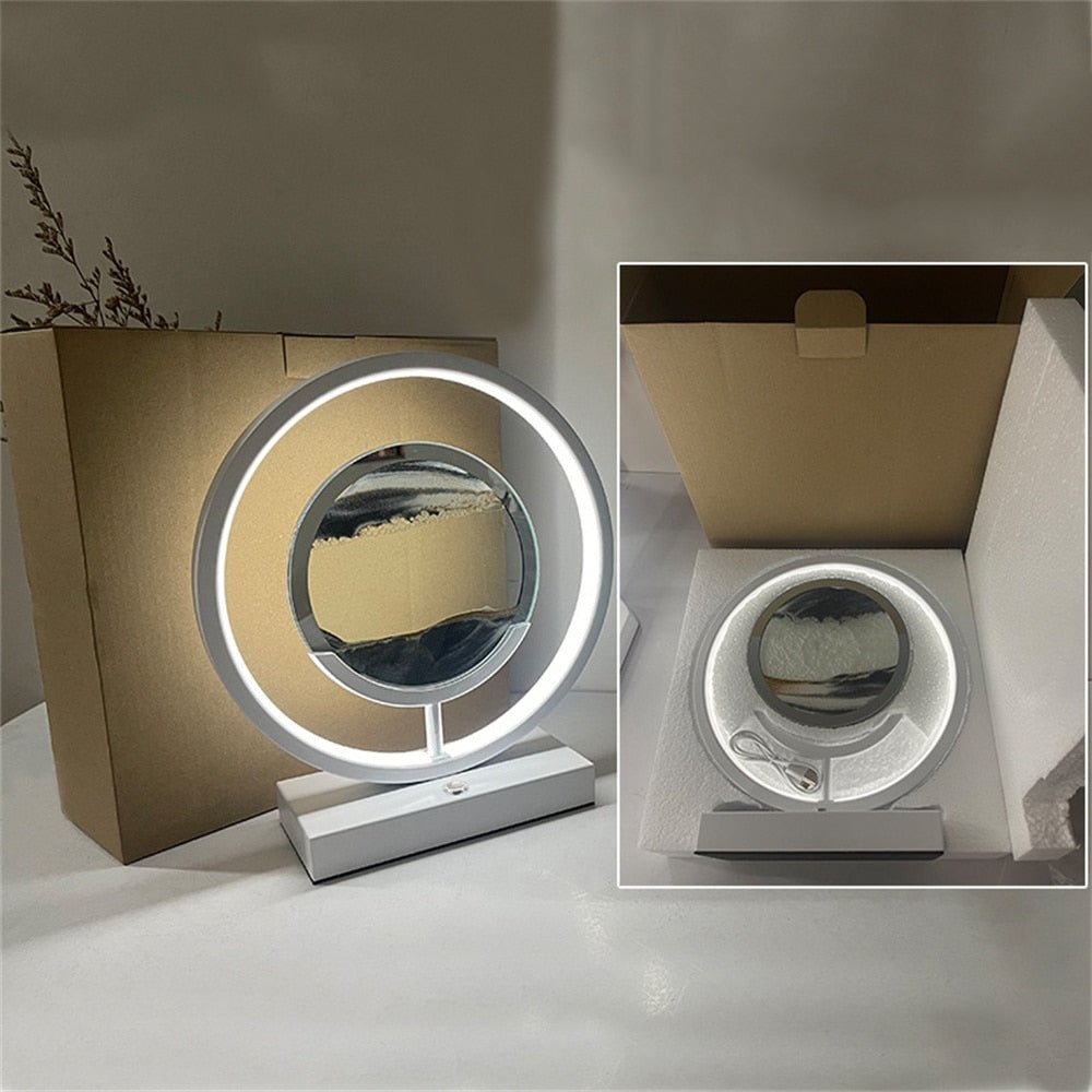LUMISAND – 3D LED Flödande Sand Konst Bordslampa med USB Laddning | Veska