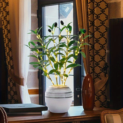 LumiTak – Elegant Olivgren LED Bordsbelysning Veska