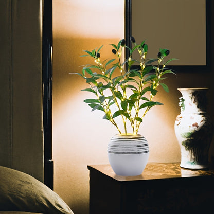 LumiTak – Elegant Olivgren LED Bordsbelysning Veska