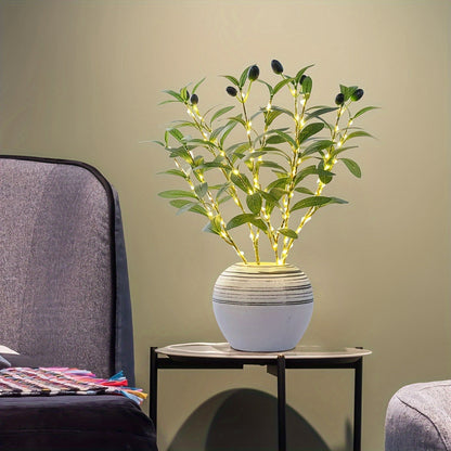 LumiTak – Elegant Olivgren LED Bordsbelysning Veska