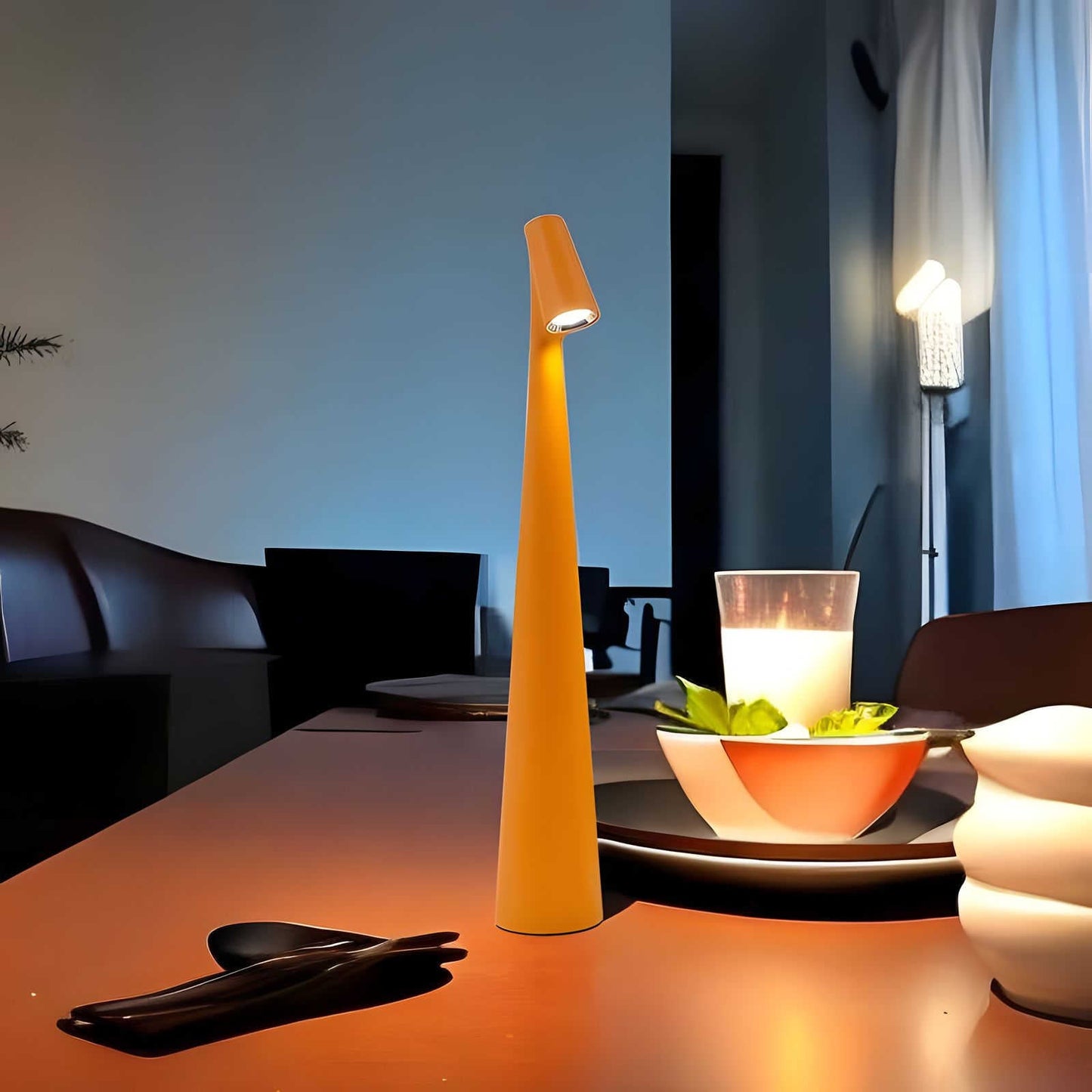 LunaSlim – Elegant Trådlamp med Justerbar Belysning Veska Orange
